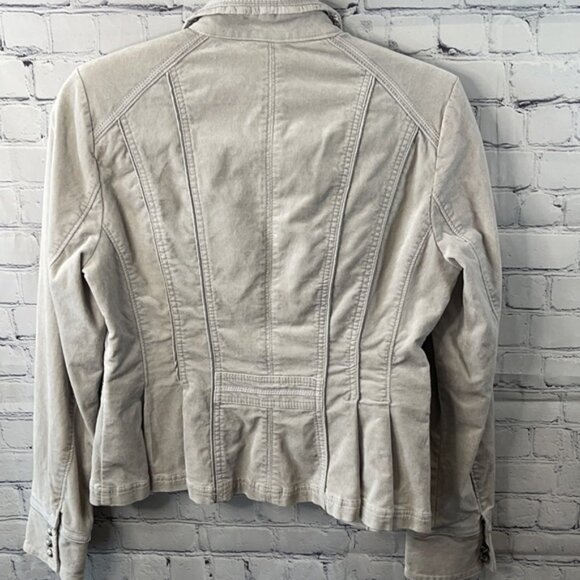 🌺White House Black Market Gray Velvet Blazer Sz 10 - Picture 4 of 4